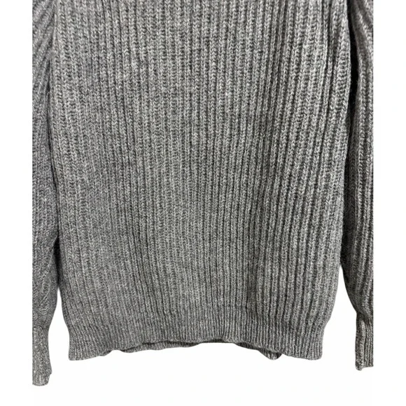 Eddie Bauer Legend Chunky Knit Wool Sweater Gray Men's Size Large - Picture 6 of 10